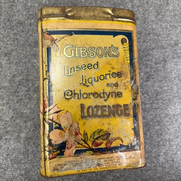 1900 Gibson's Linseed Liquorice & Chlorodyne Tin - Picture 5 of 7